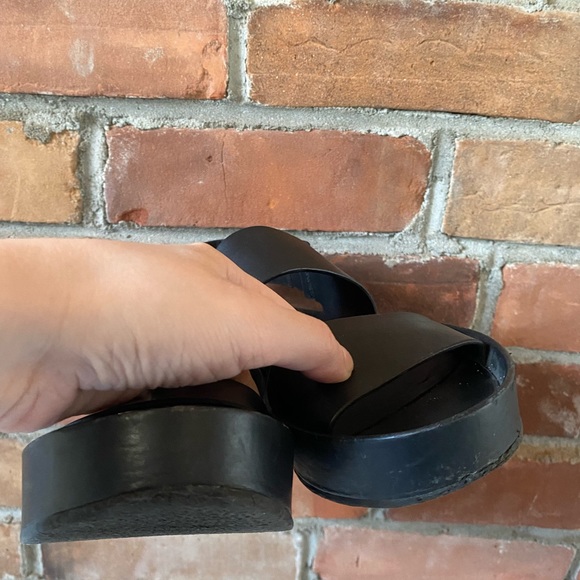 VINCE Marrett Platform Leather Sandals black size 6 - Picture 10 of 14